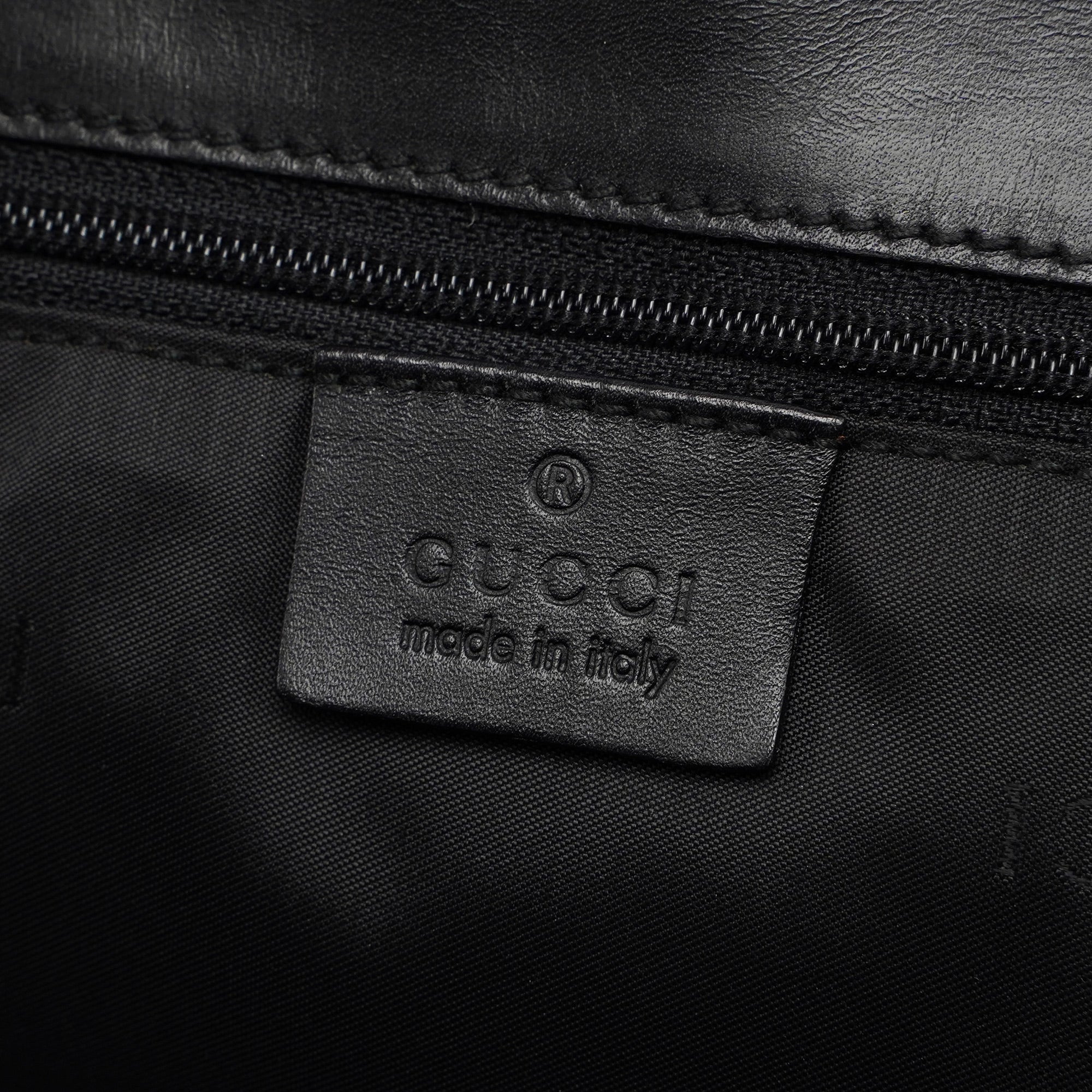 Black Canvas Leather Shoulder Bag