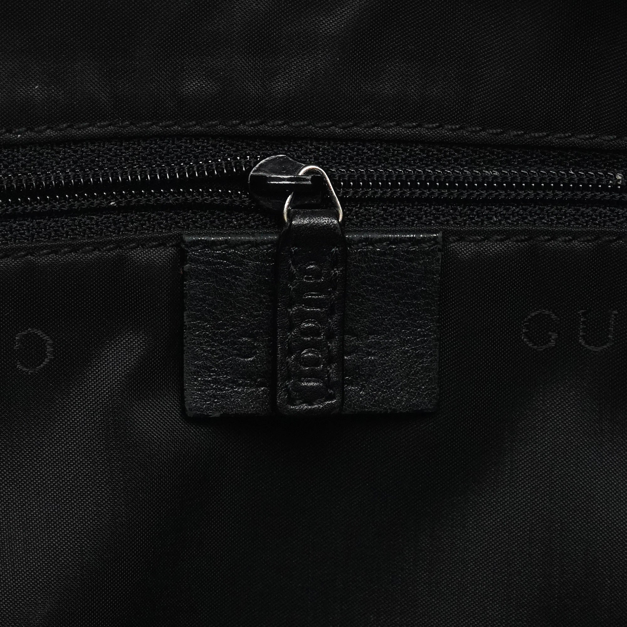 Black Canvas Rubber Shoulder Bag