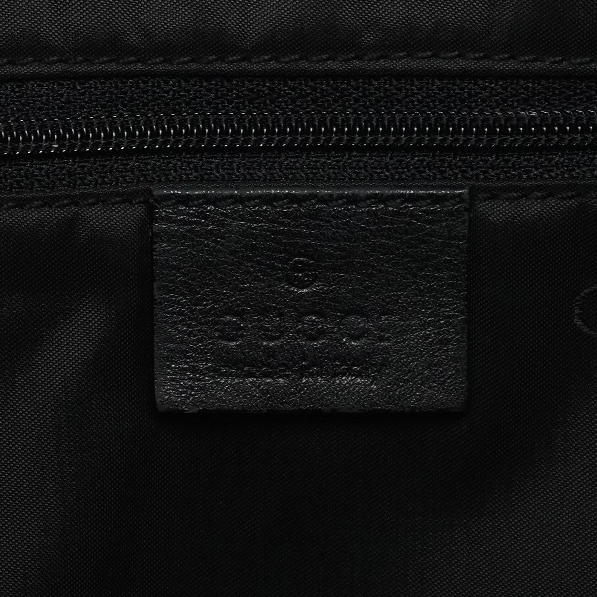 Black Canvas Rubber Shoulder Bag