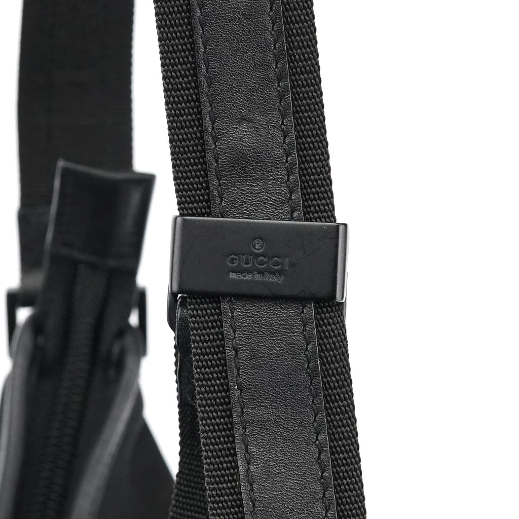Black Canvas Rubber Shoulder Bag