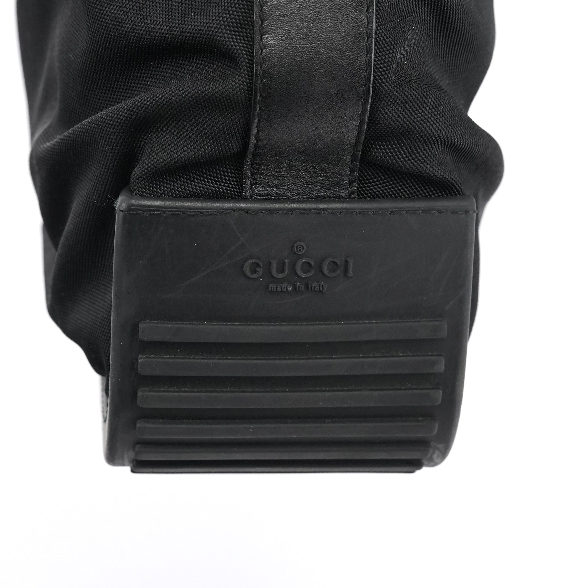 Black Canvas Rubber Shoulder Bag