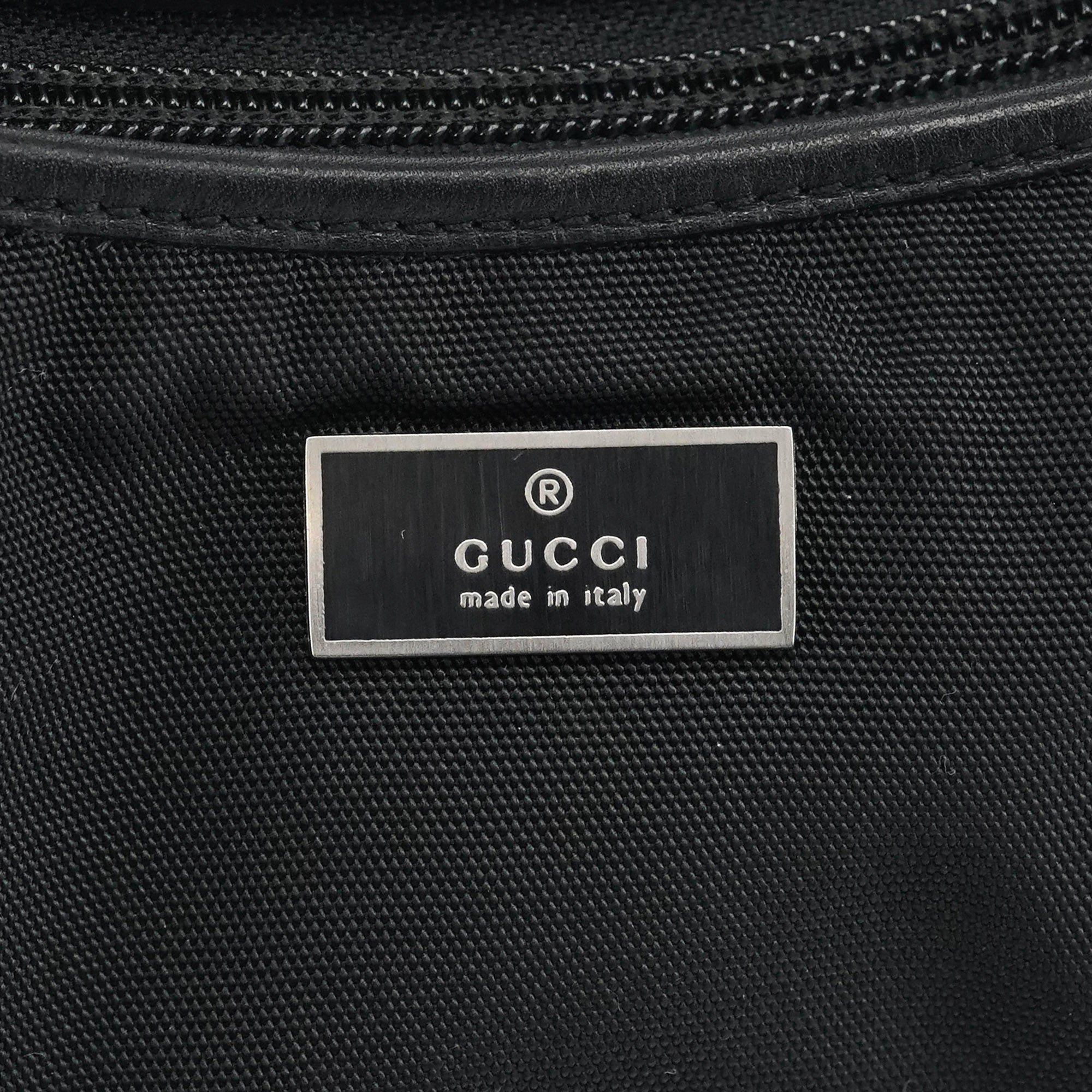 Black Canvas Rubber Shoulder Bag