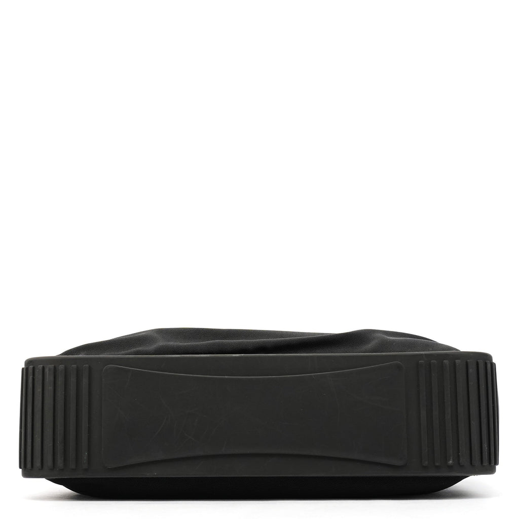 Black Canvas Rubber Shoulder Bag
