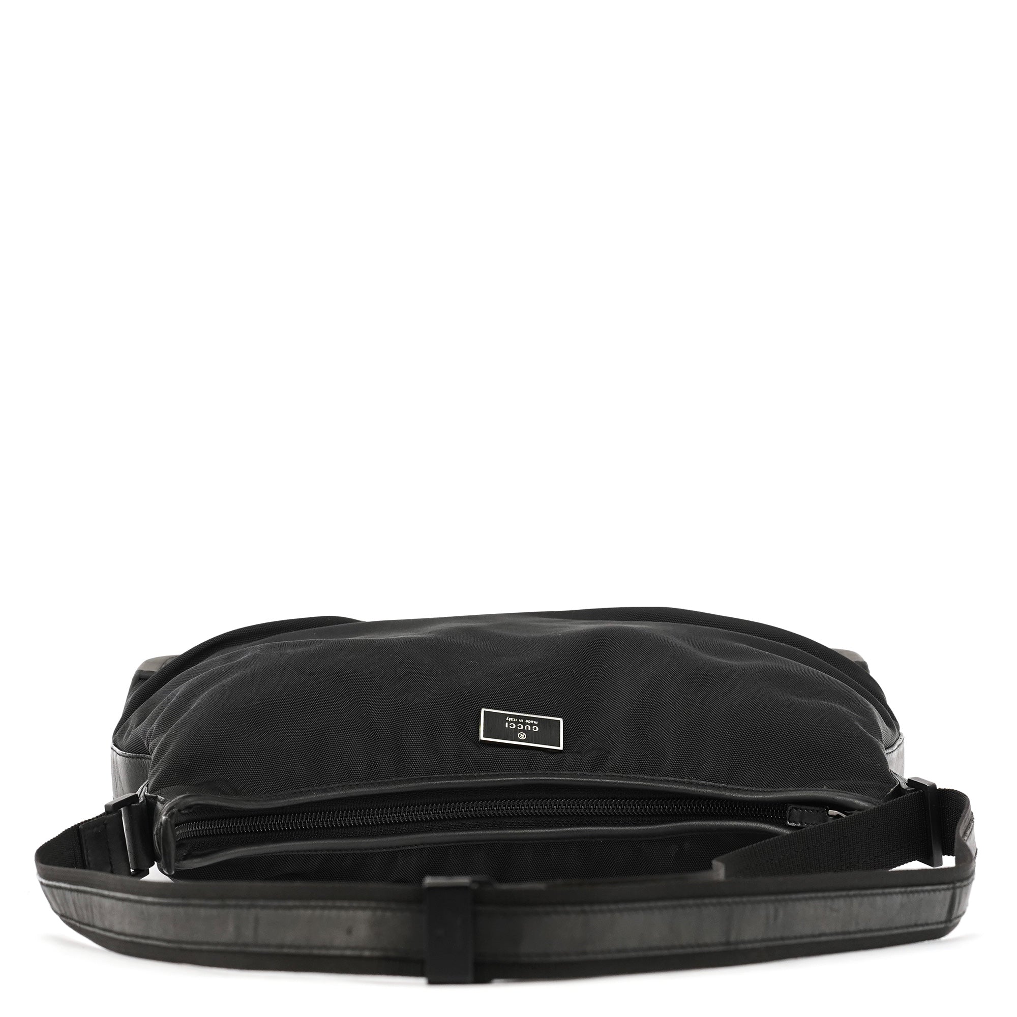 Black Canvas Rubber Shoulder Bag