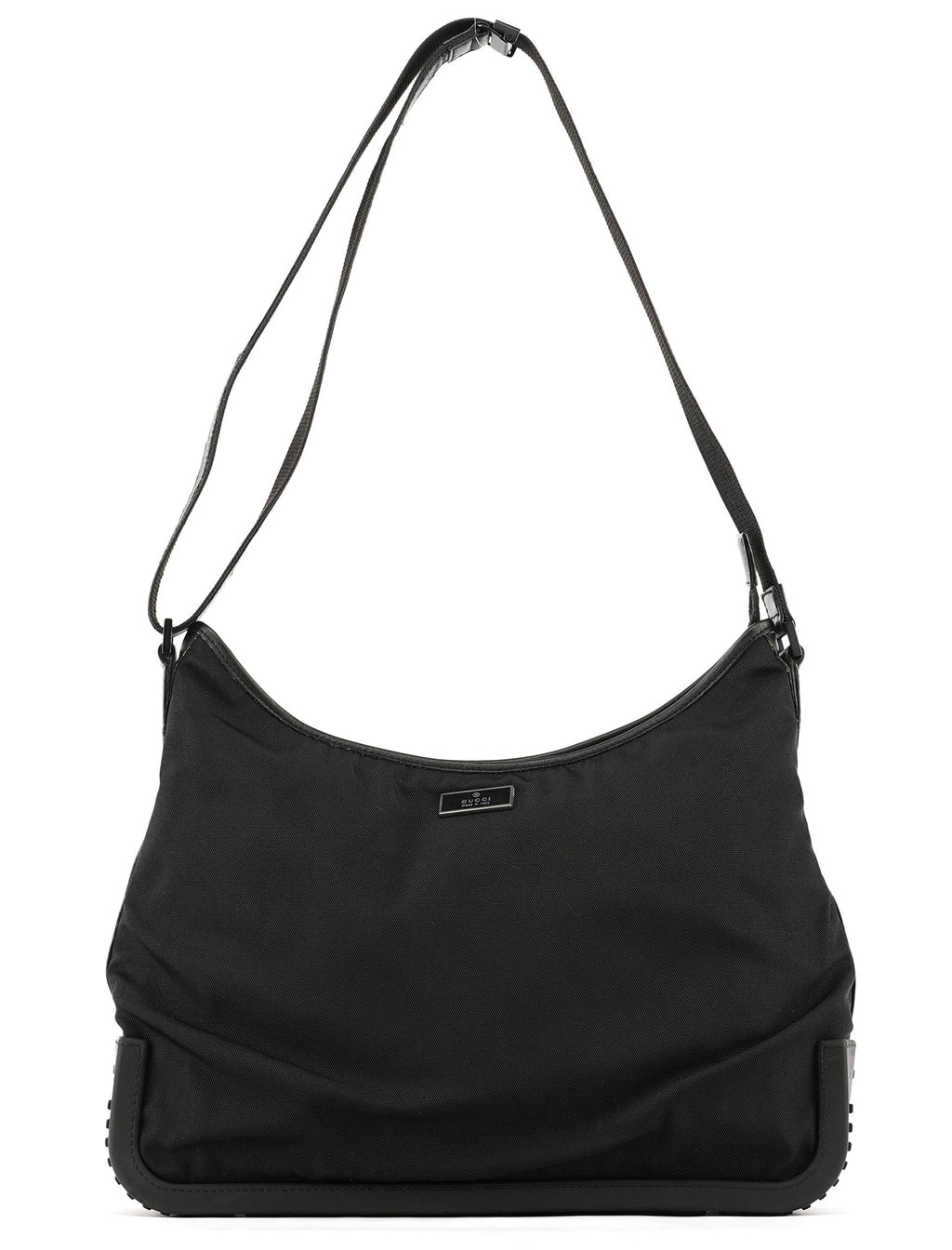 Black Canvas Rubber Shoulder Bag