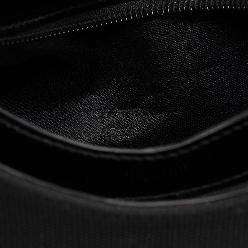 Black Canvas Silver Handle Shoulder Bag