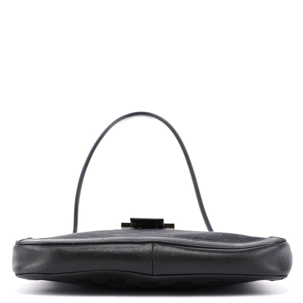 Black Canvas Square G Shoulder Bag