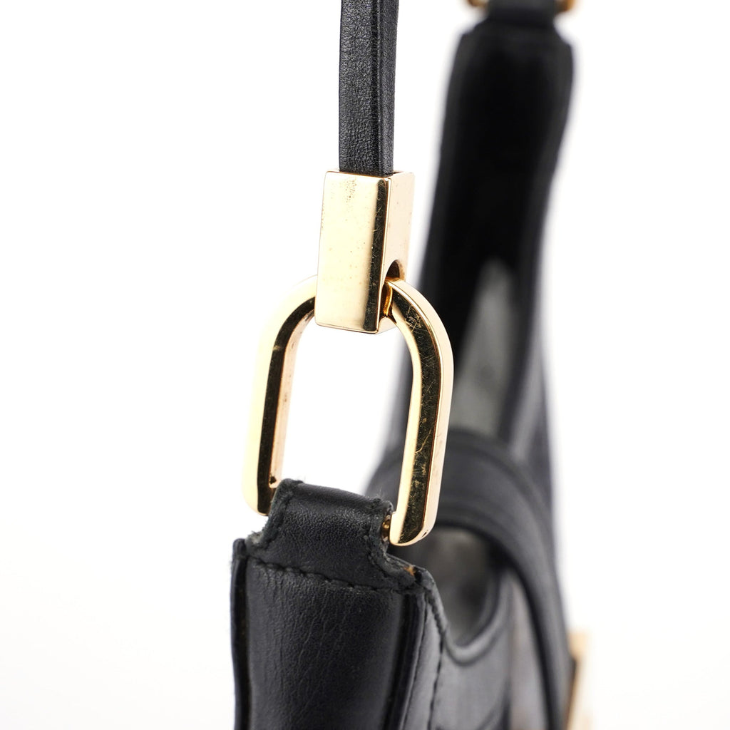 Black Canvas Square G Shoulder Bag