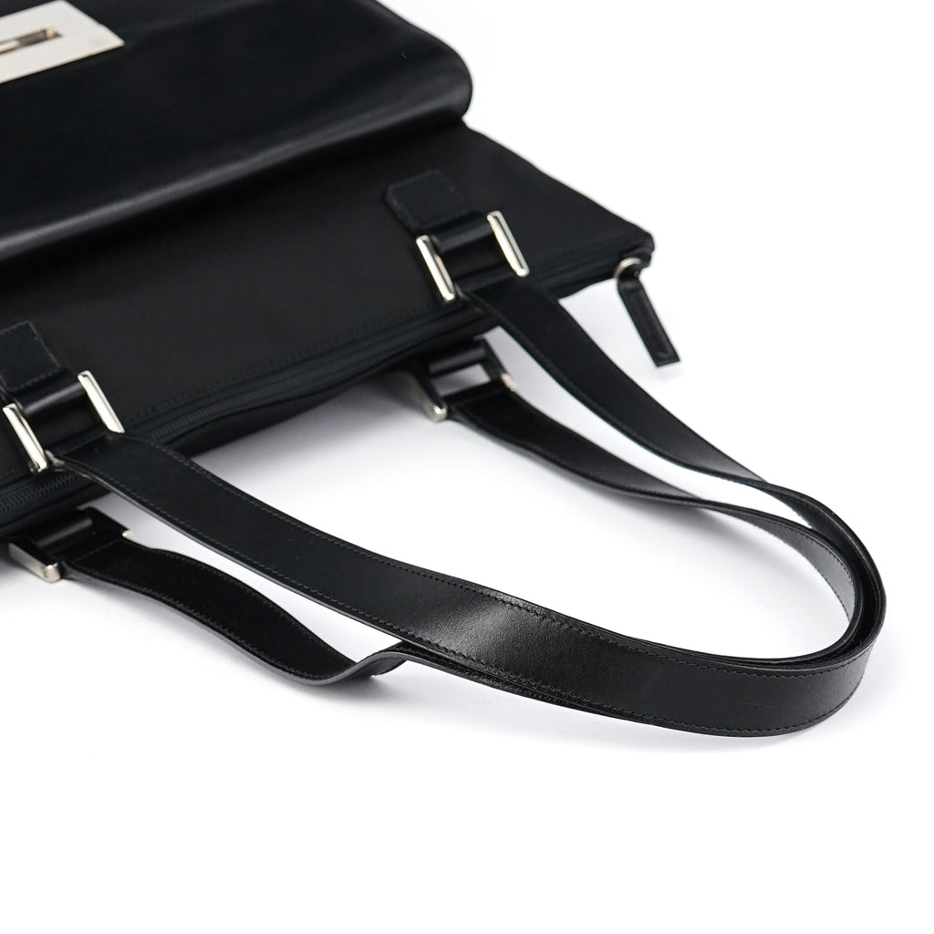 Black Canvas Square G Tote Bag