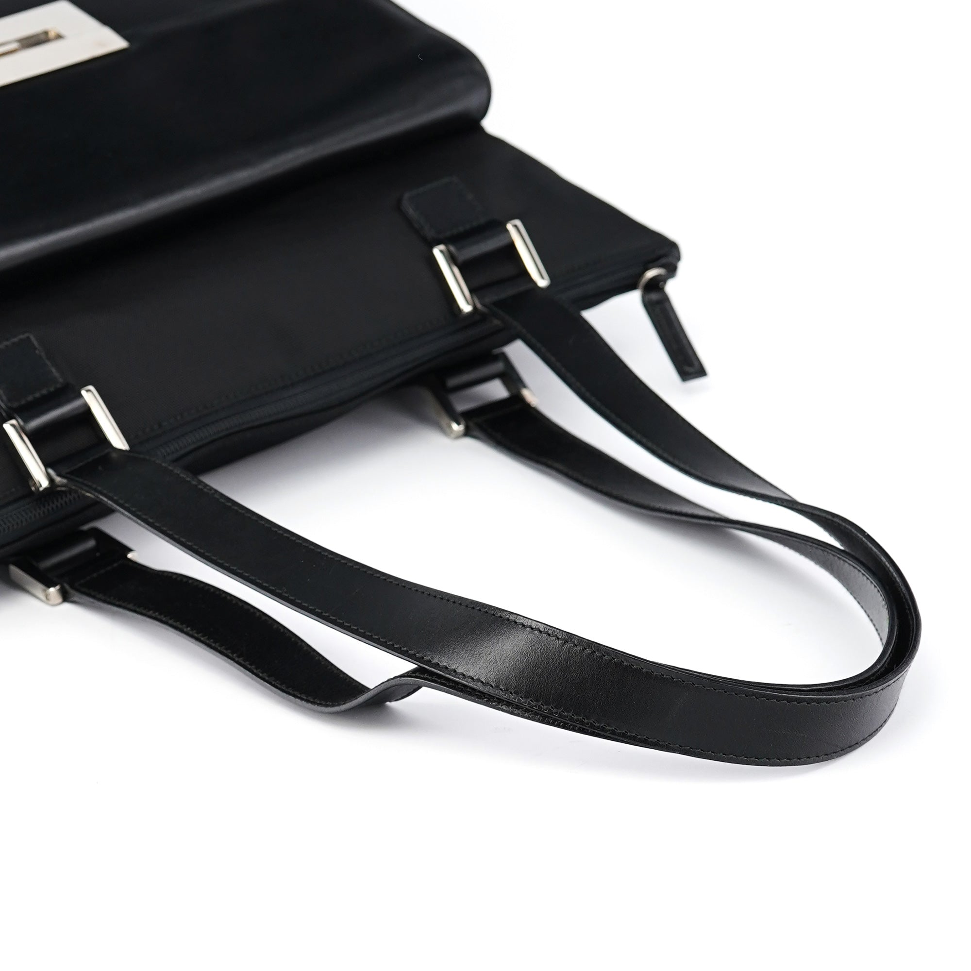 Black Canvas Square G Tote Bag