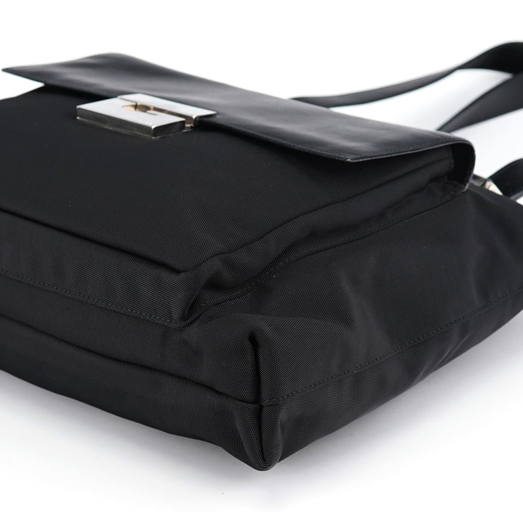 Black Canvas Square G Tote Bag