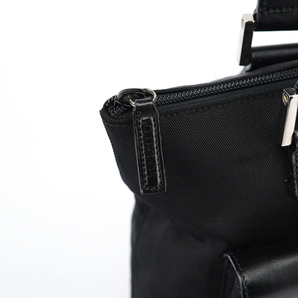 Black Canvas Square G Tote Bag