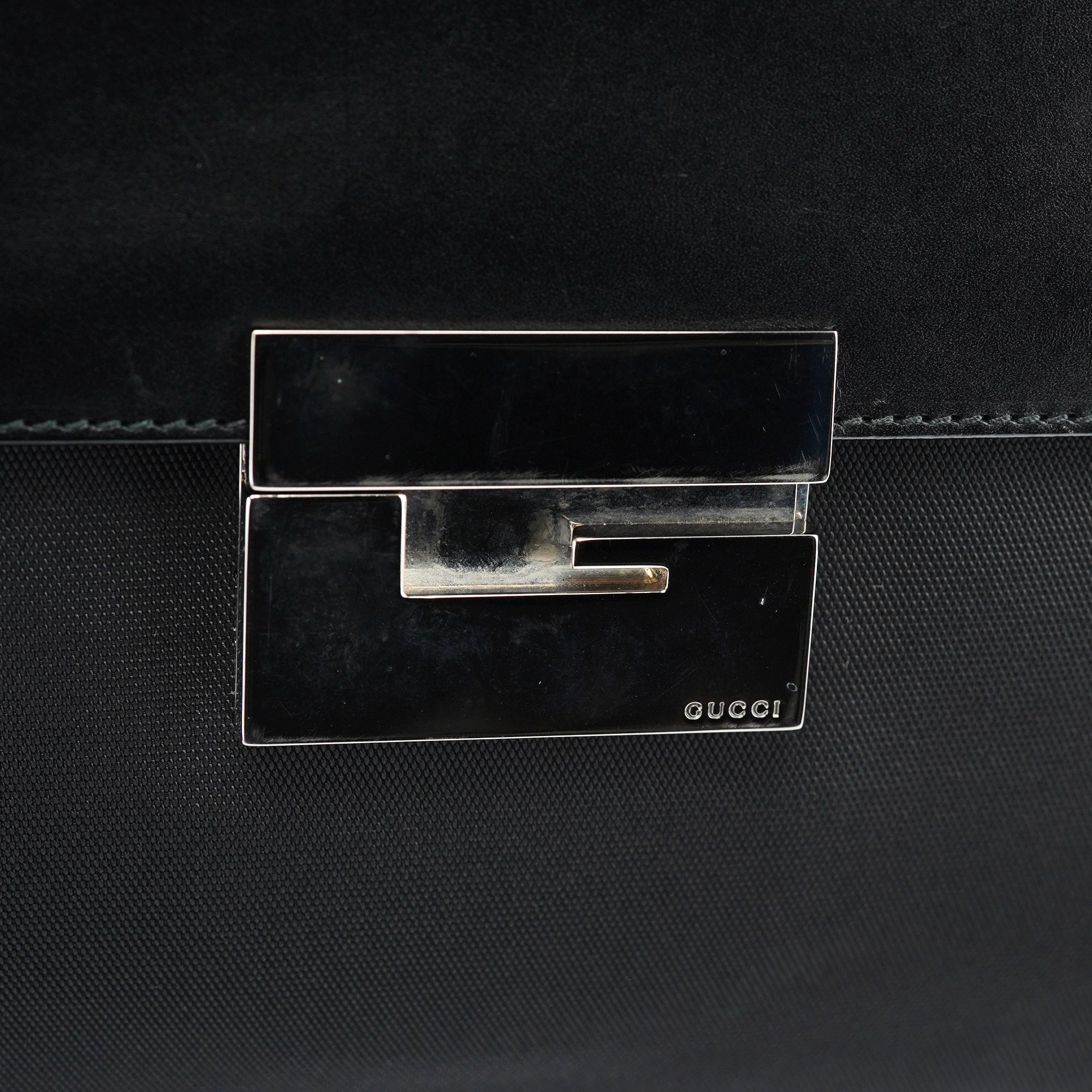 Black Canvas Square G Tote Bag