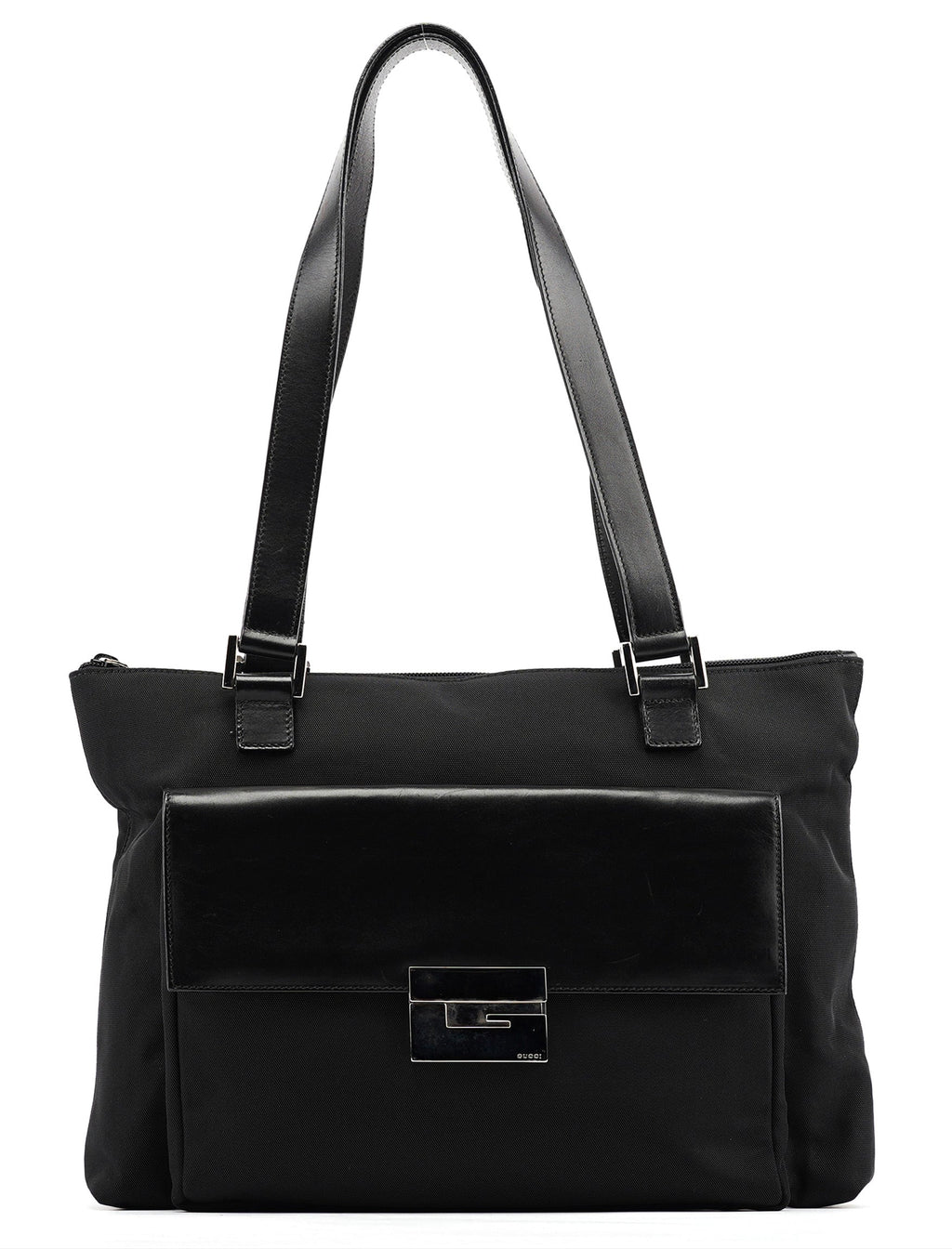 Black Canvas Square G Tote Bag