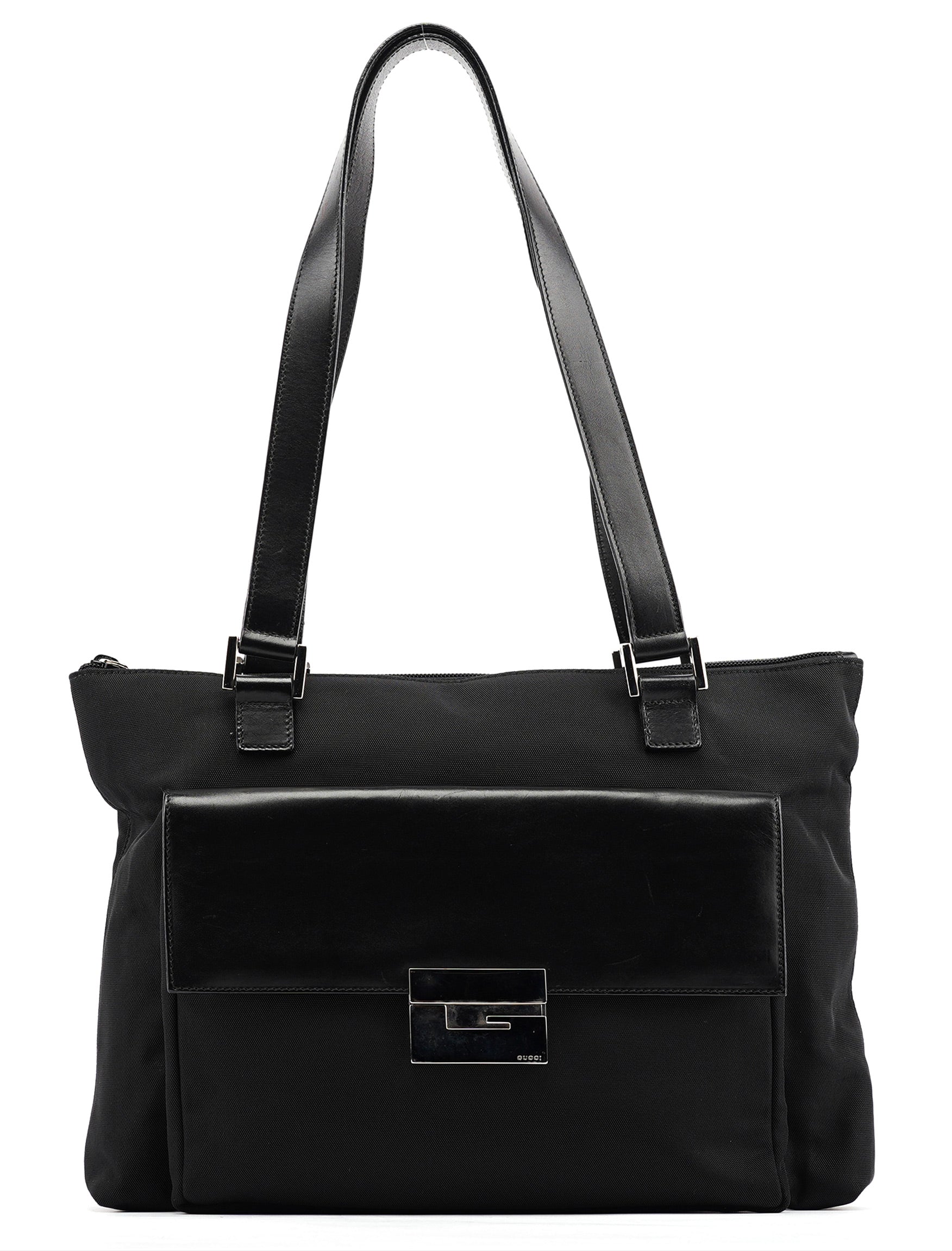 Black Canvas Square G Tote Bag