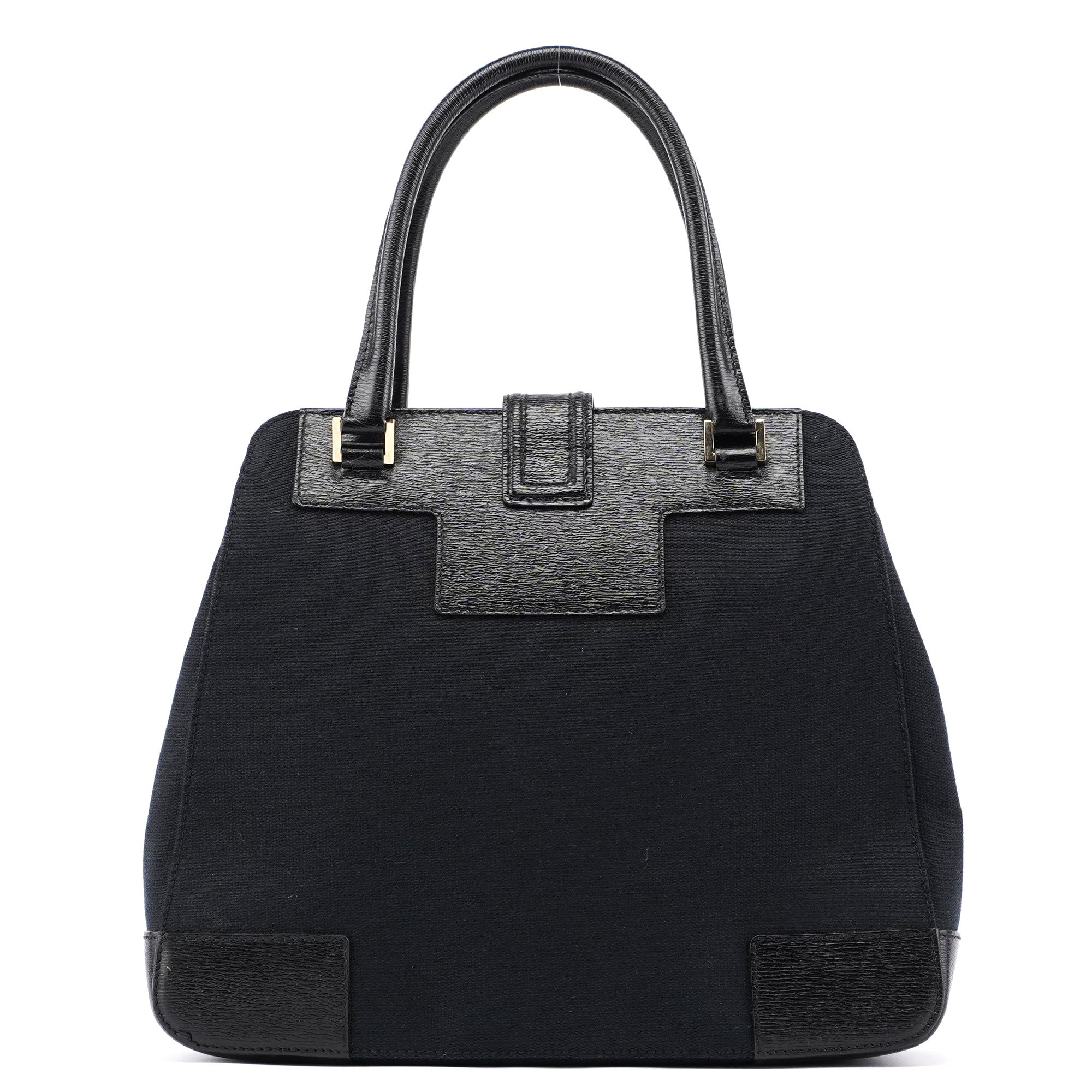 Black Canvas Square G Tote Bag