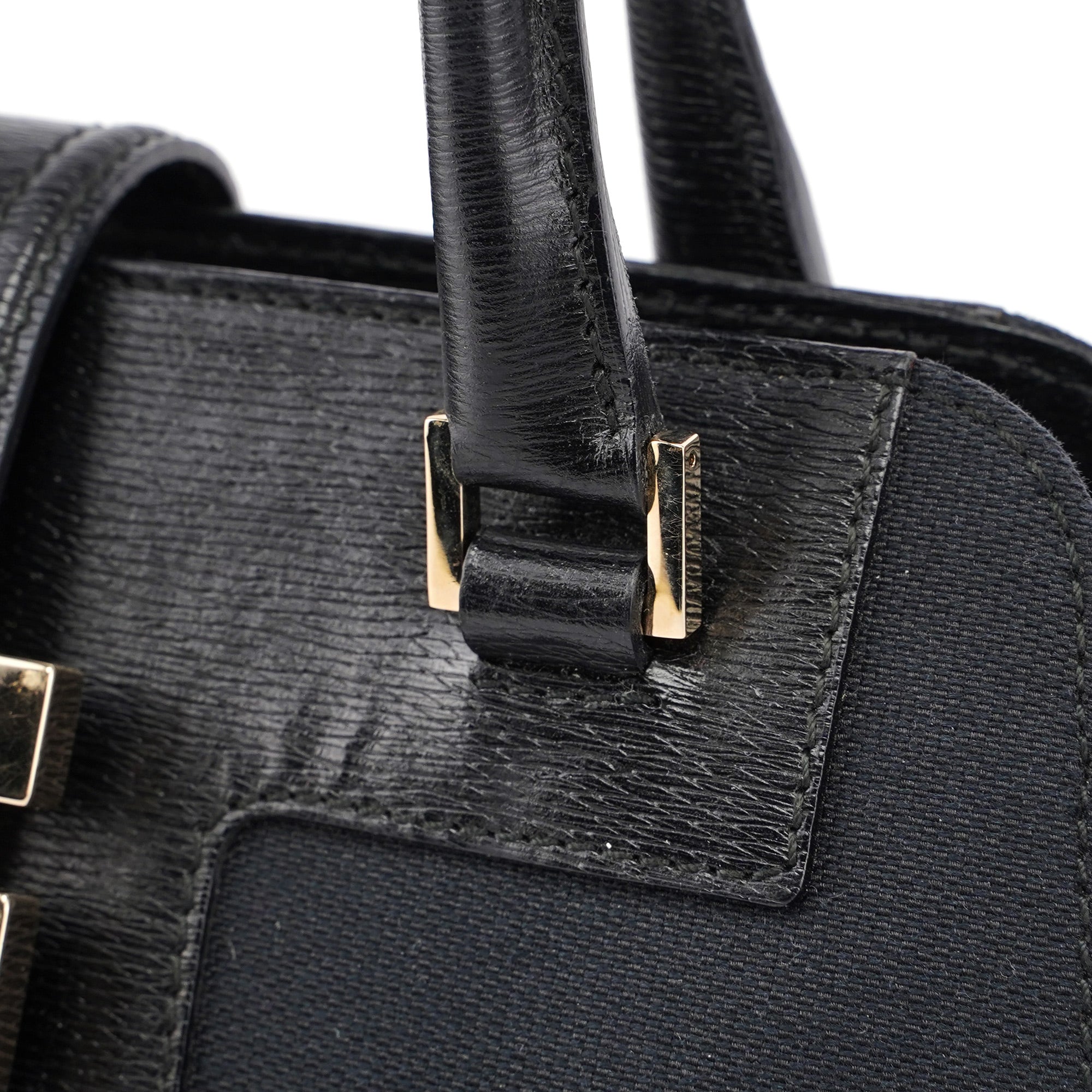 Black Canvas Square G Tote Bag
