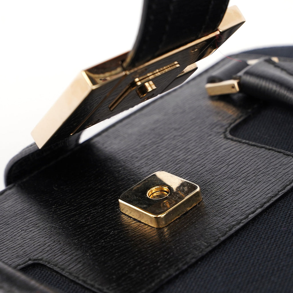 Black Canvas Square G Tote Bag