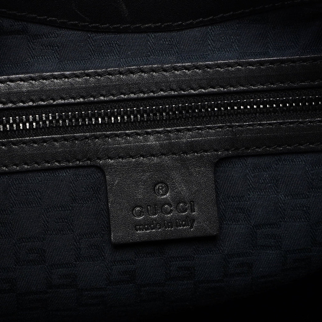 Black Canvas Wood Handle Shoulder Bag
