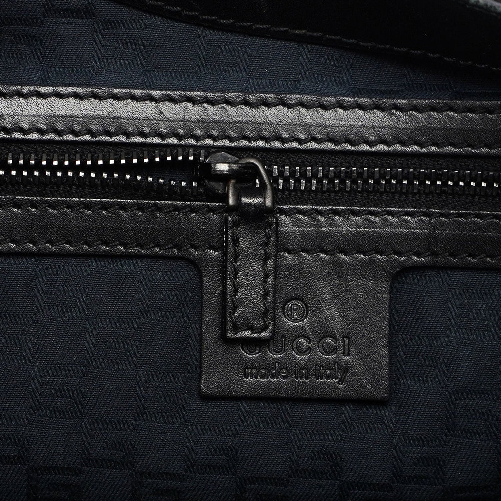 Black Canvas Wood Handle Shoulder Bag