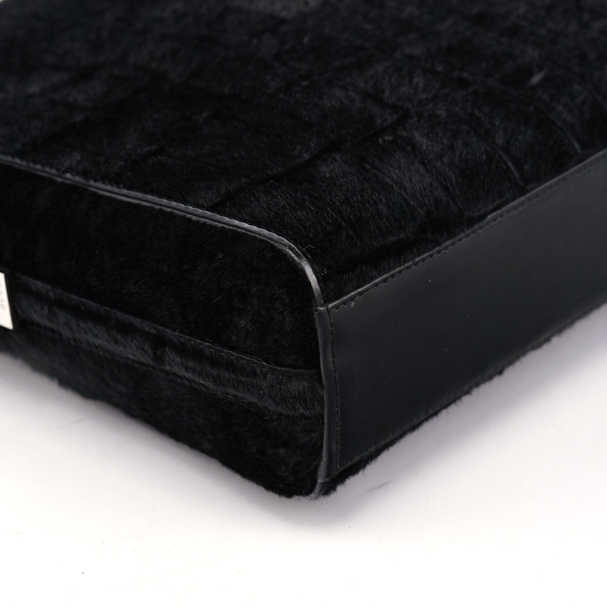 Black Embossed Ponyhair Shoulder Bag