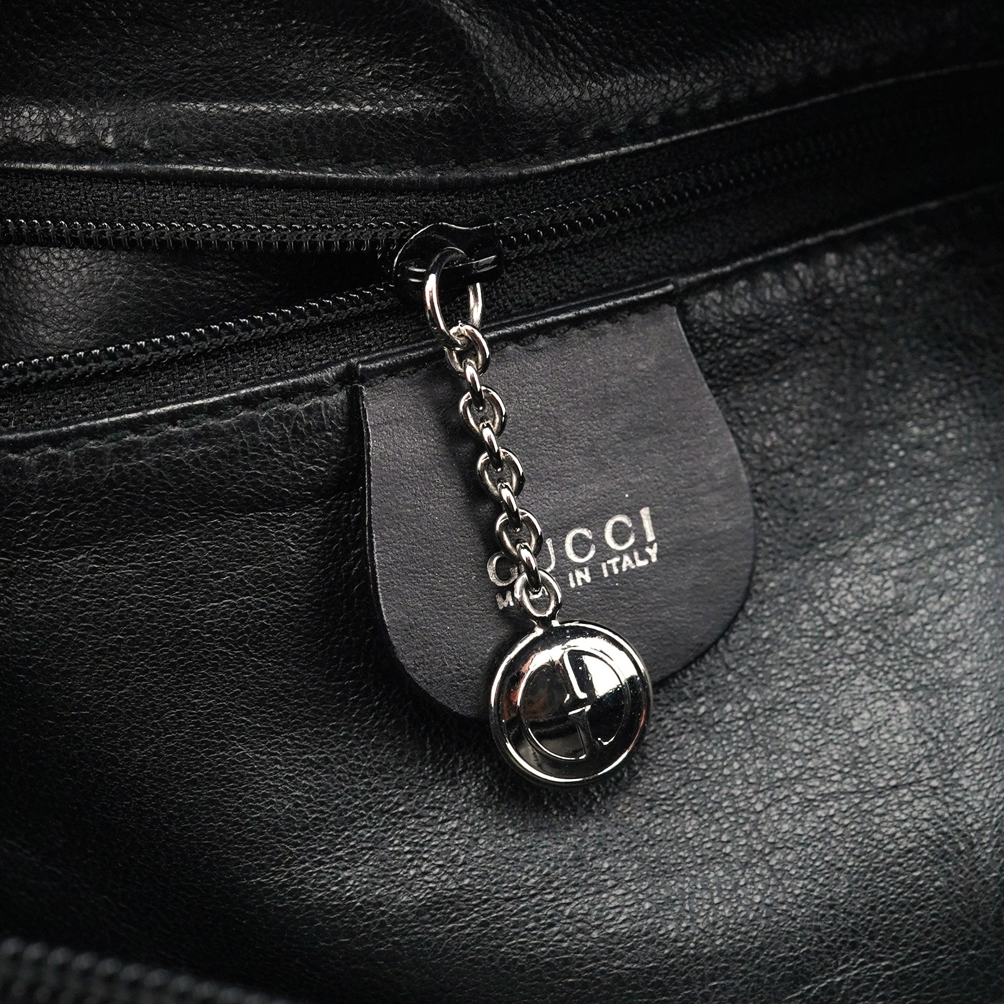 Black Embossed Ponyhair Shoulder Bag