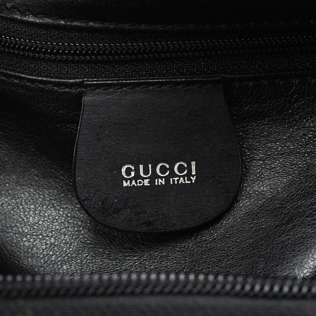 Black Embossed Ponyhair Shoulder Bag