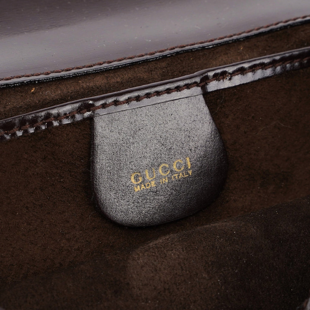 Dark Brown Fur Gold Plate Clutch Bag