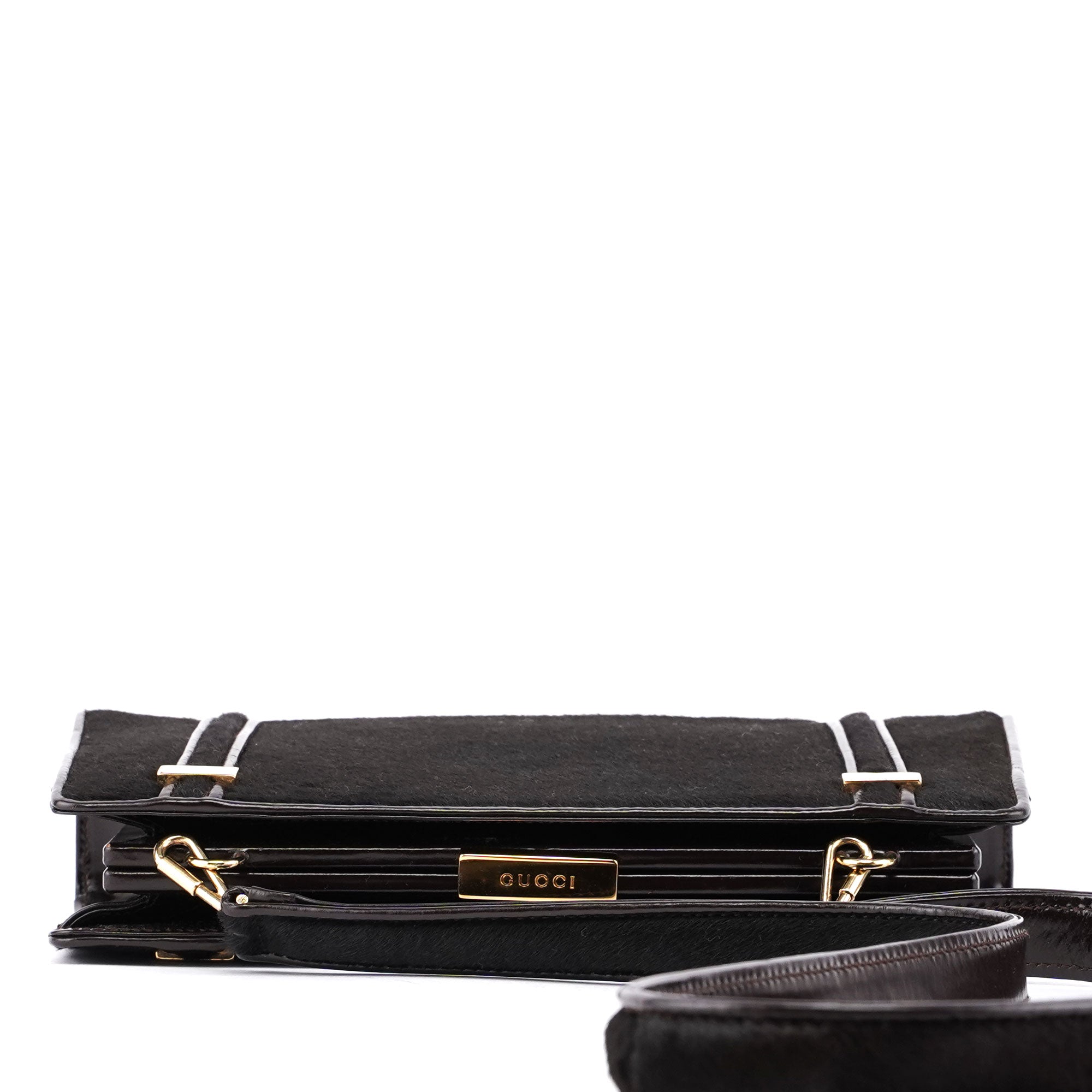 Black Fur Mini Clutch Shoulder Bag