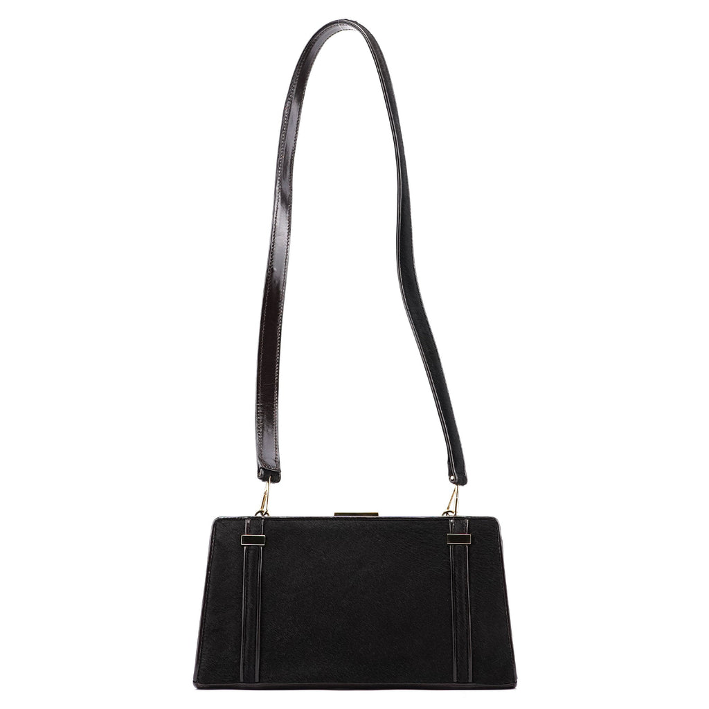 Black Fur Mini Clutch Shoulder Bag