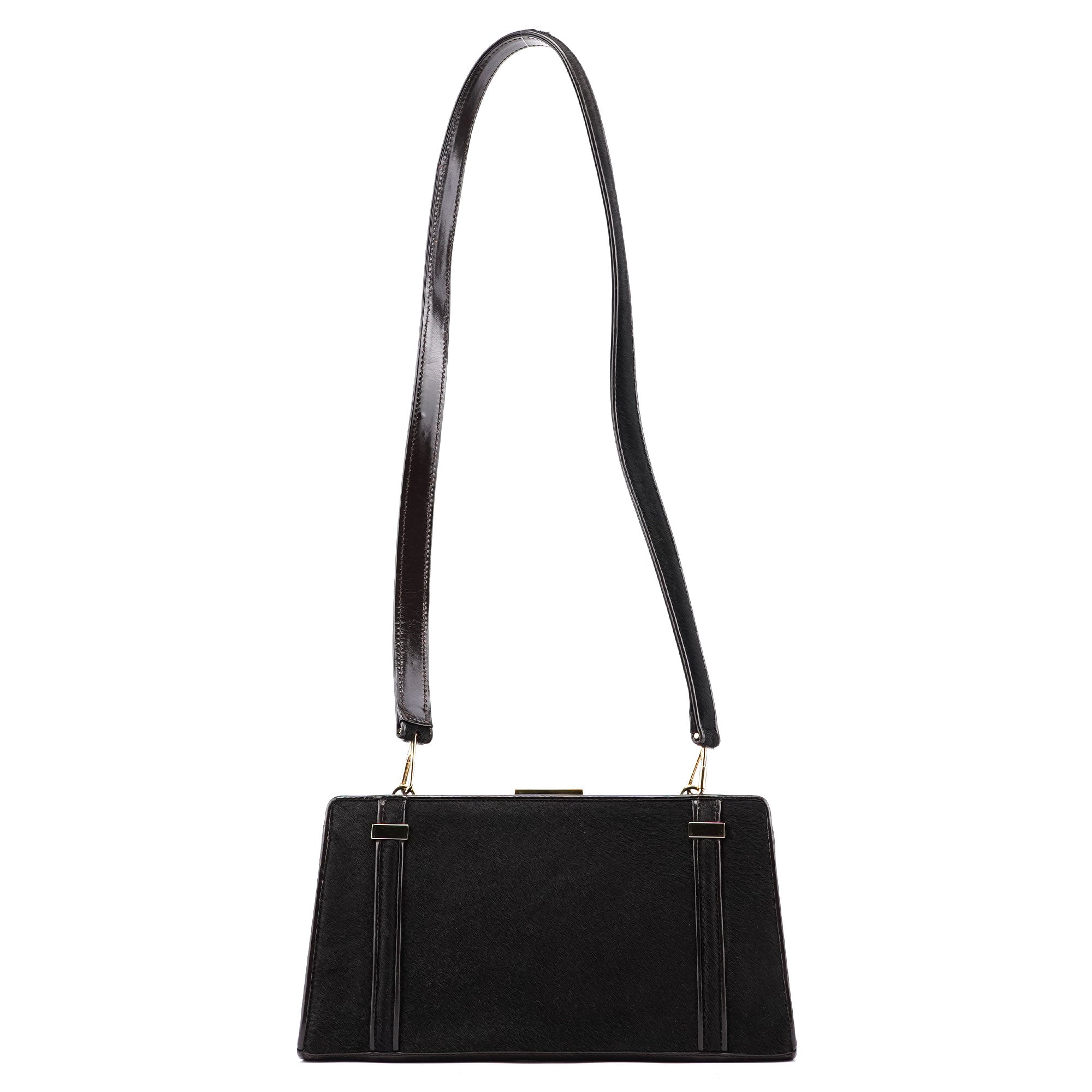 Black Fur Mini Clutch Shoulder Bag