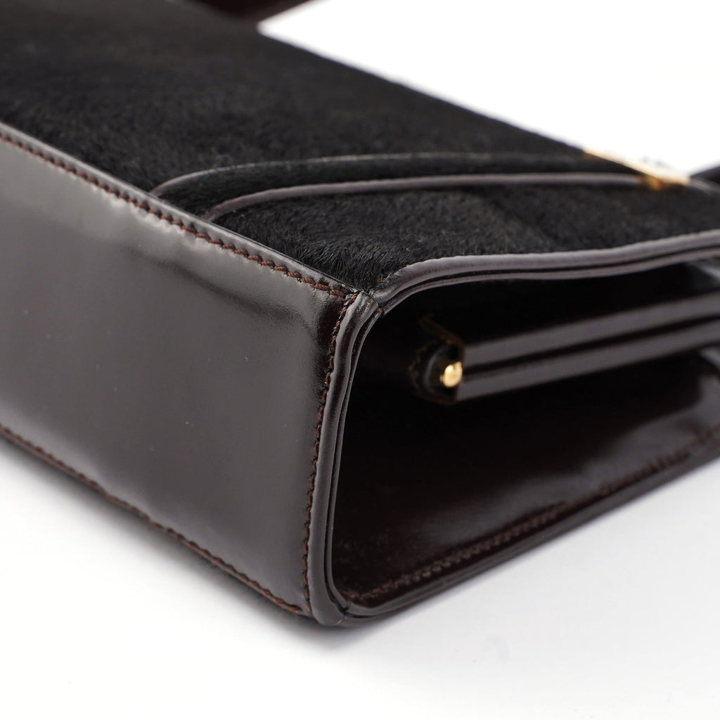 Black Fur Mini Clutch Shoulder Bag