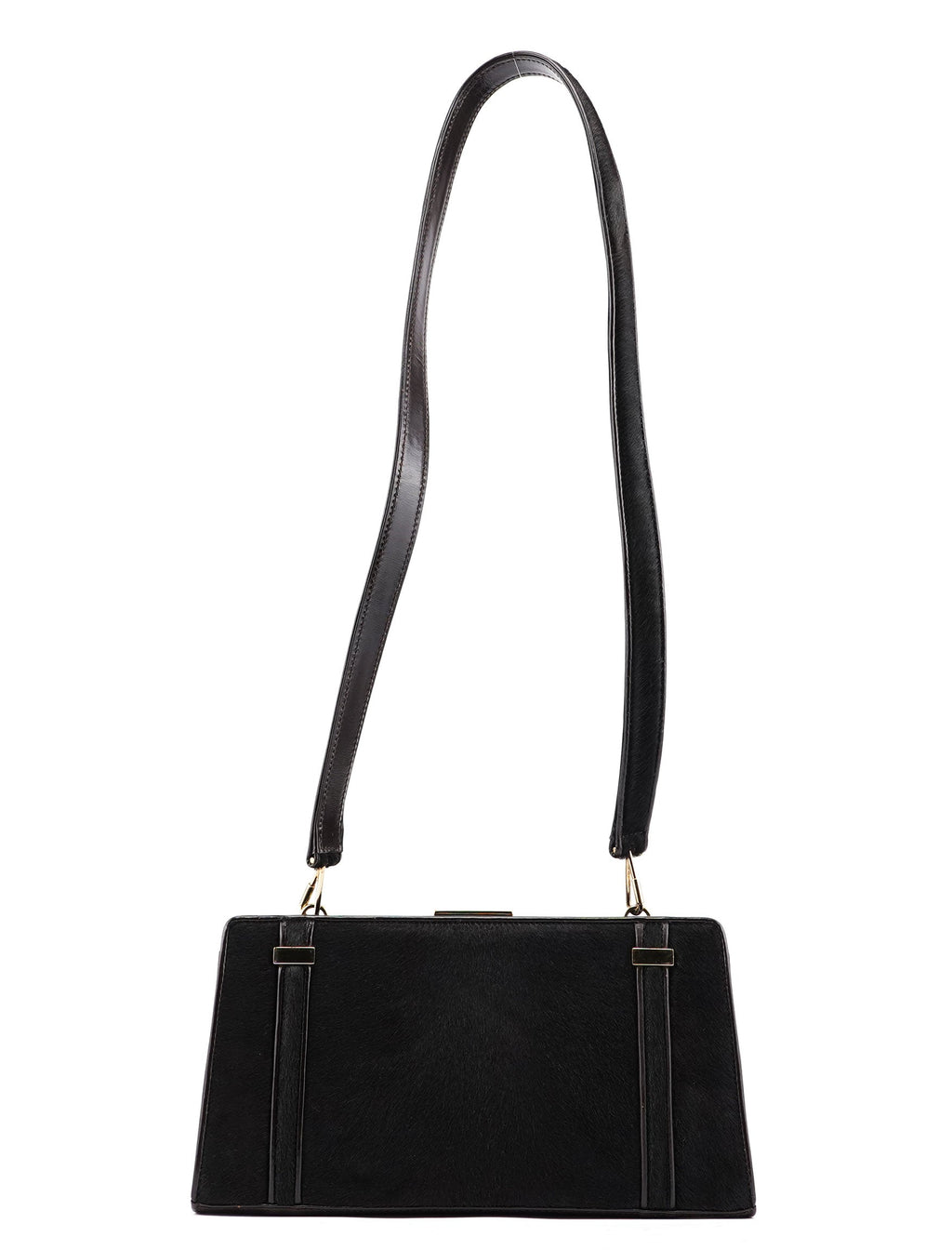 Black Fur Mini Clutch Shoulder Bag