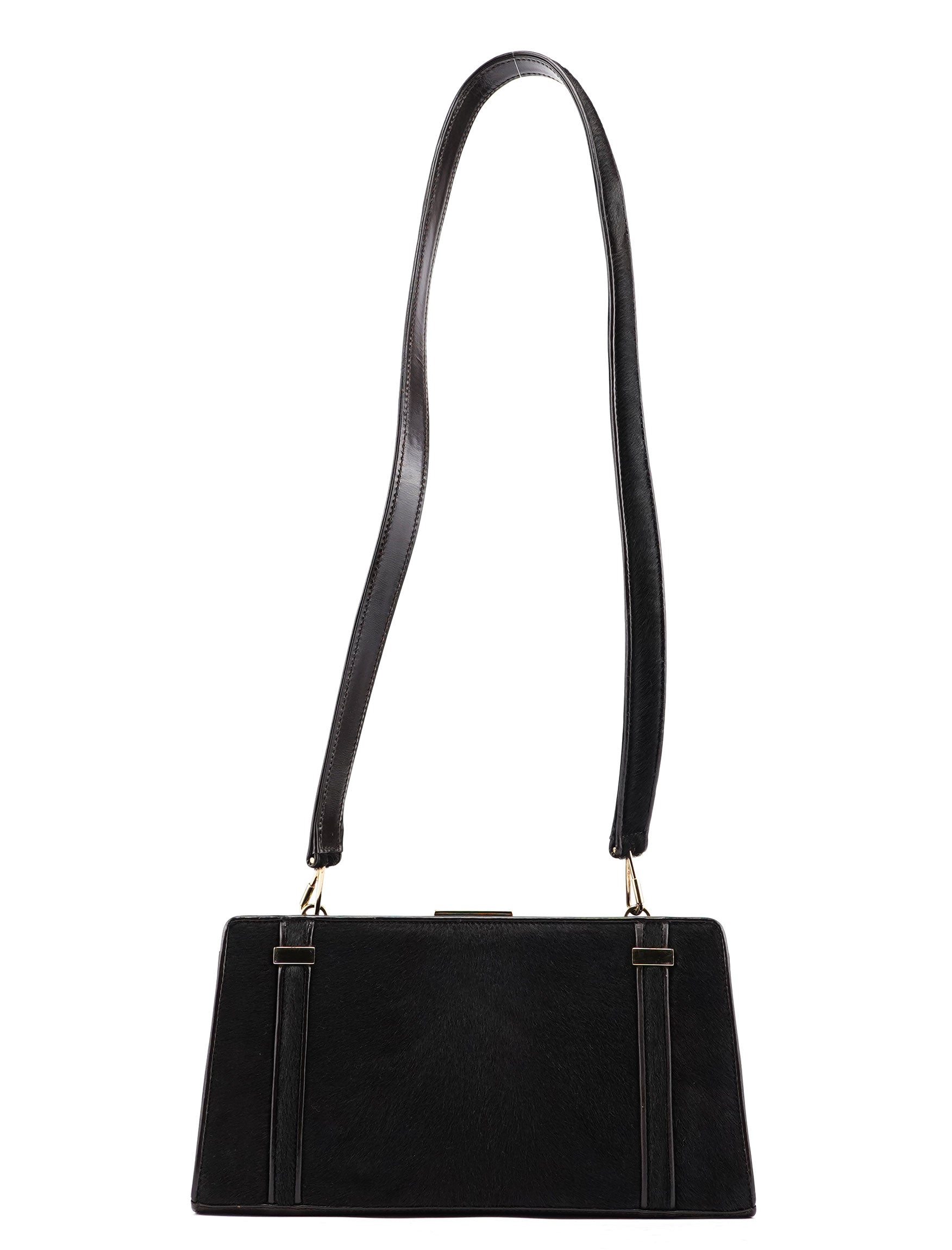 Black Fur Mini Clutch Shoulder Bag