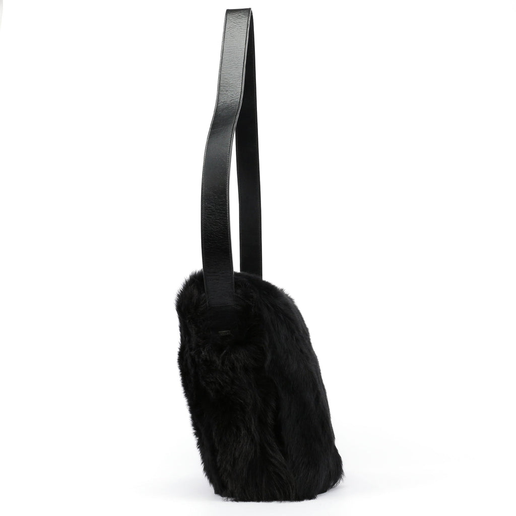 Black Mink Fur Shoulder Bag