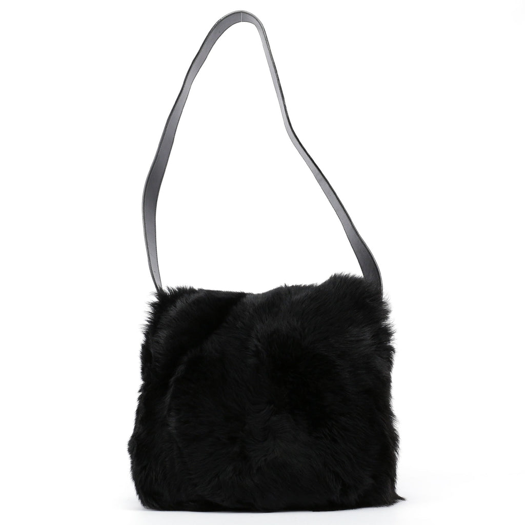 Black Mink Fur Shoulder Bag