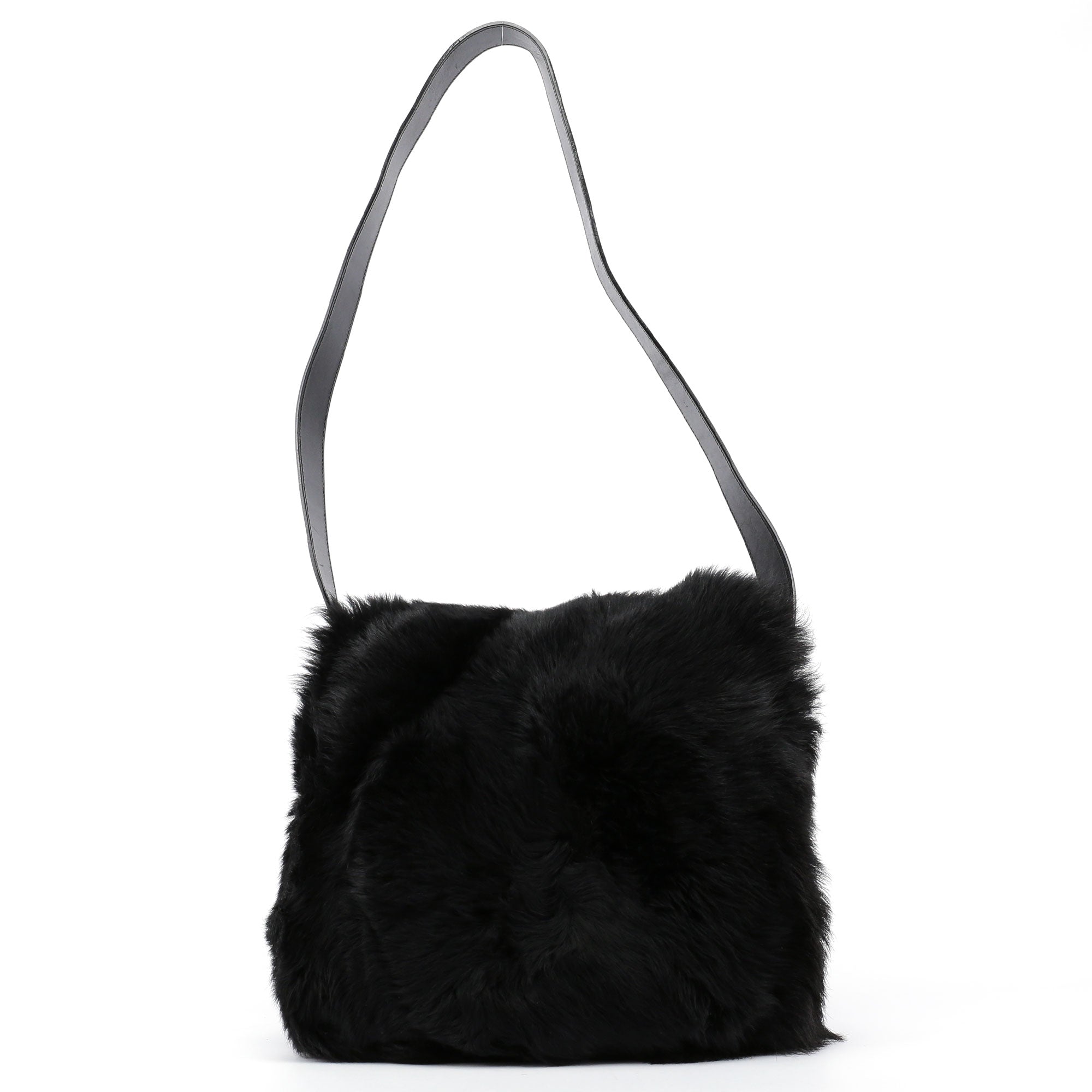 Black Mink Fur Shoulder Bag