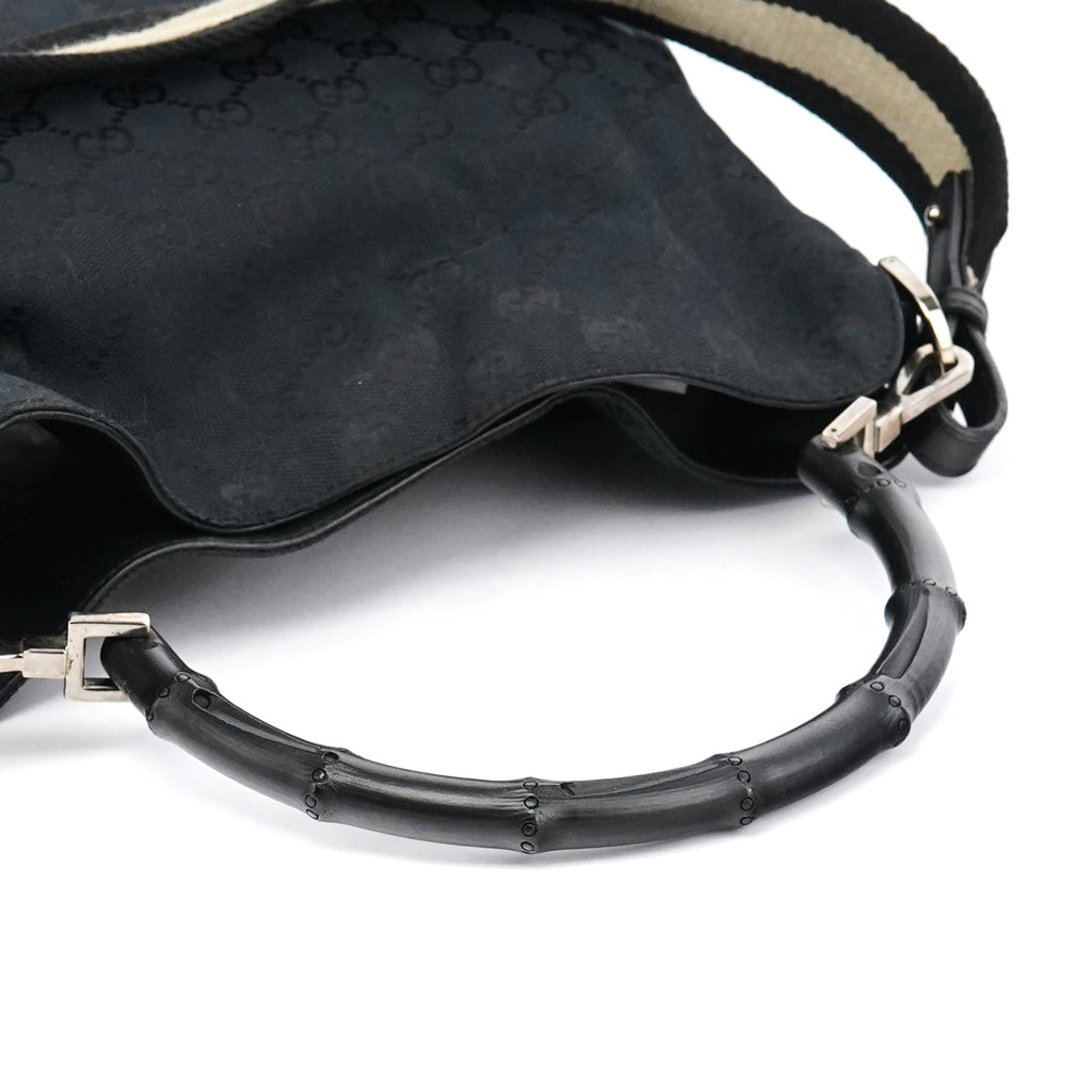Black GG Bamboo 2-Way Shoulder Bag