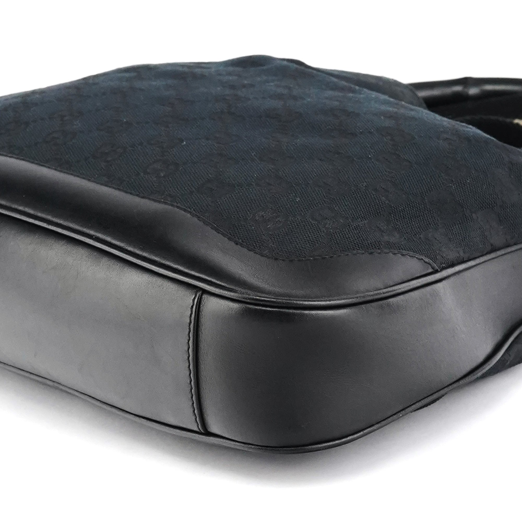 Black GG Bamboo 2-Way Shoulder Bag