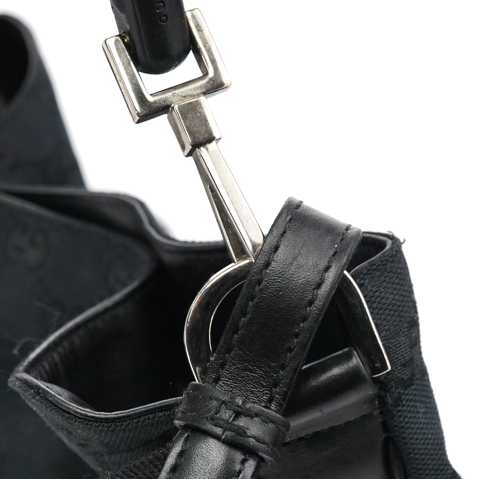 Black GG Bamboo 2-Way Shoulder Bag
