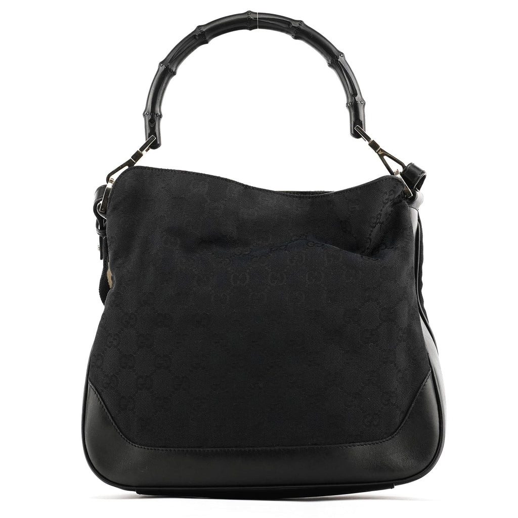 Black GG Bamboo 2-Way Shoulder Bag