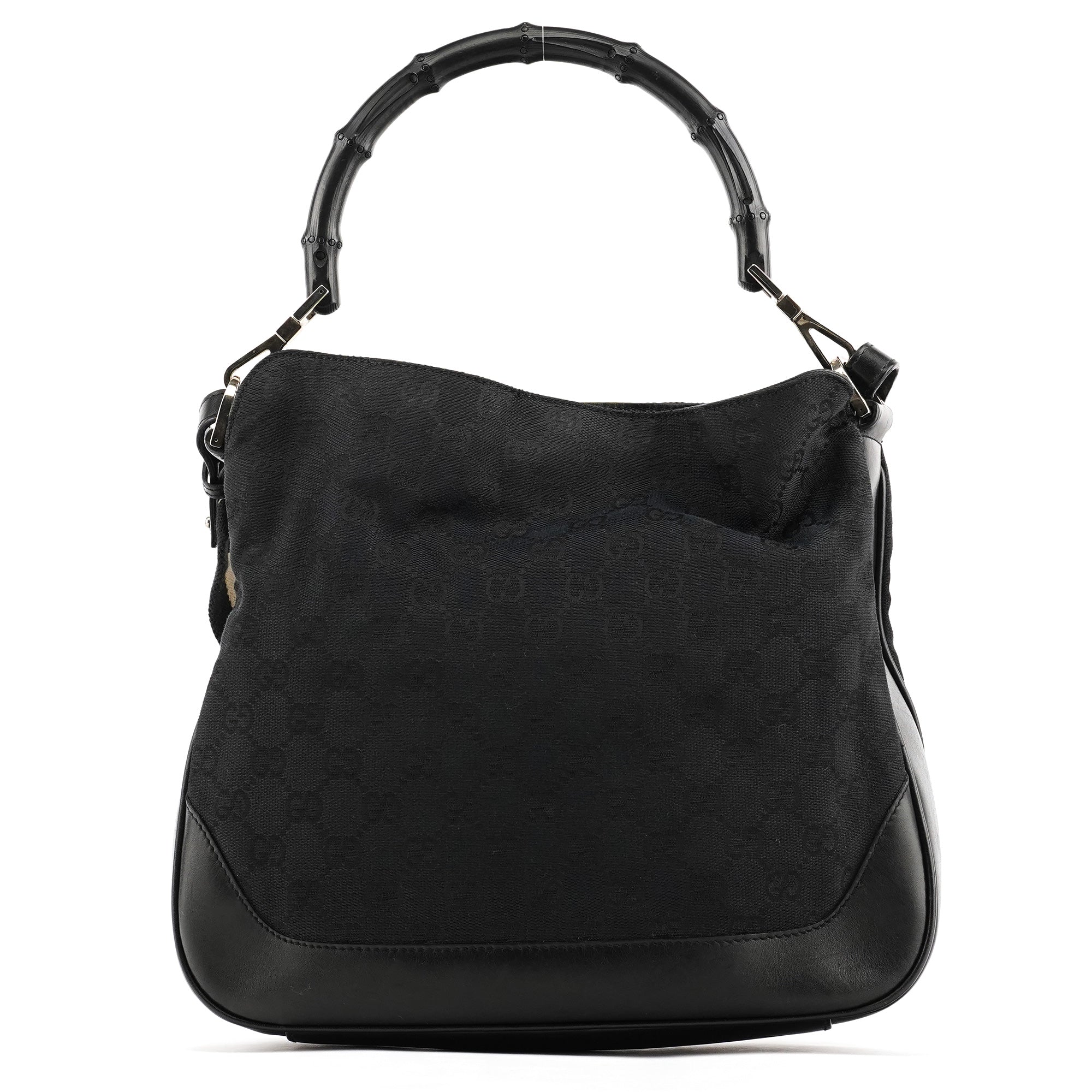 Black GG Bamboo 2-Way Shoulder Bag