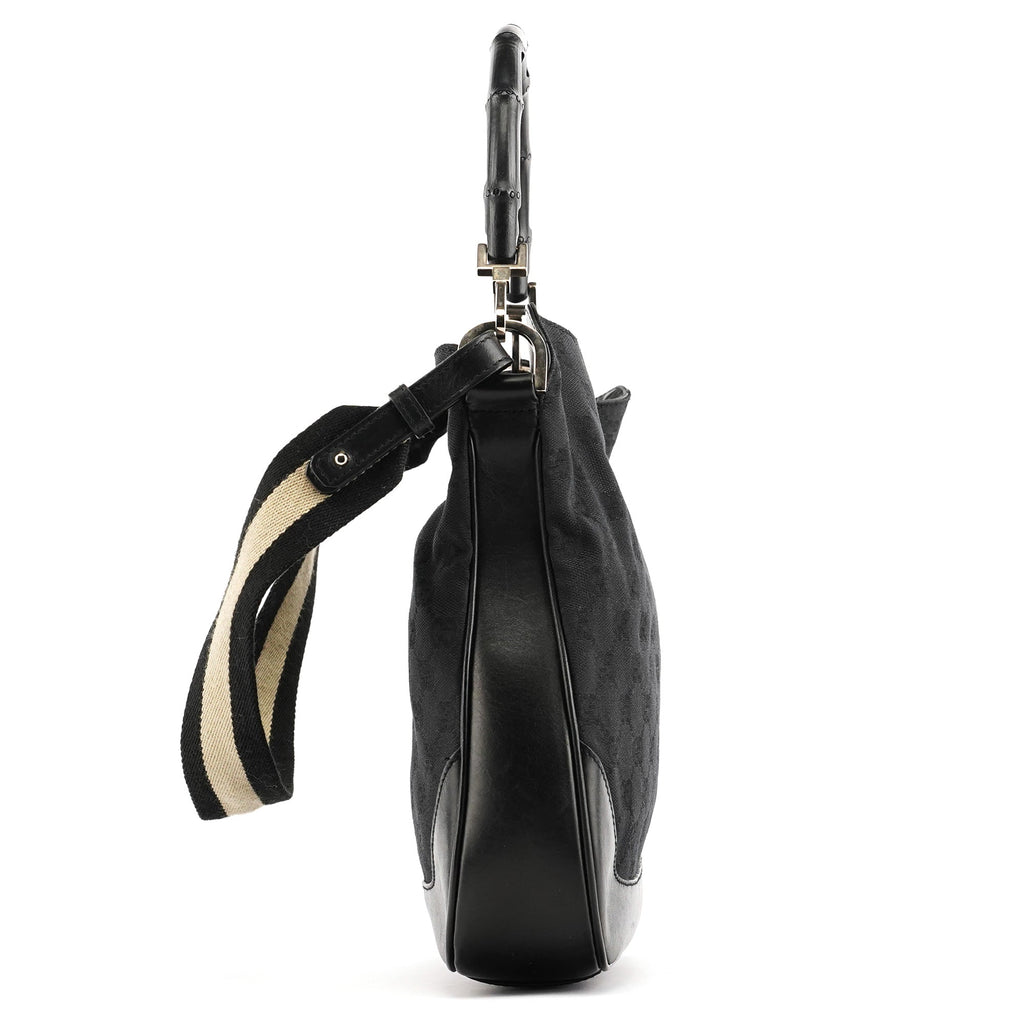 Black GG Bamboo 2-Way Shoulder Bag