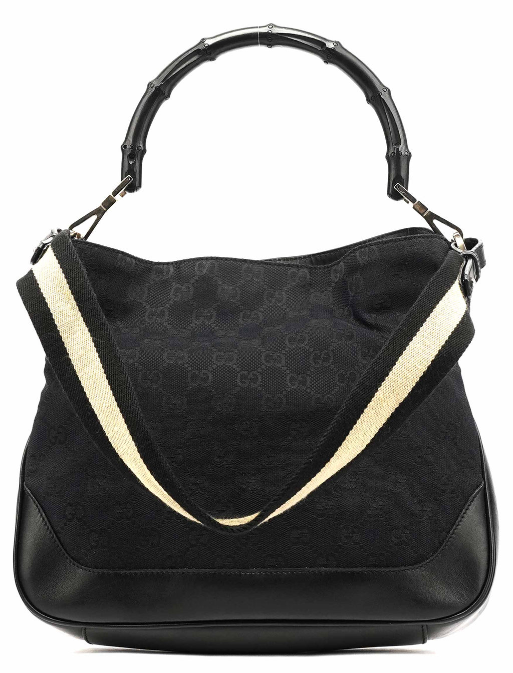 Black GG Bamboo 2-Way Shoulder Bag