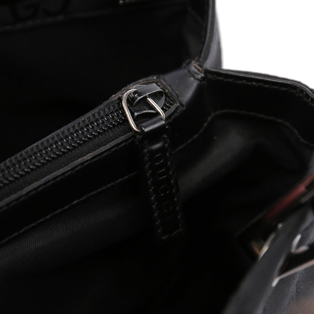 Black GG Bamboo 2-Way Tote