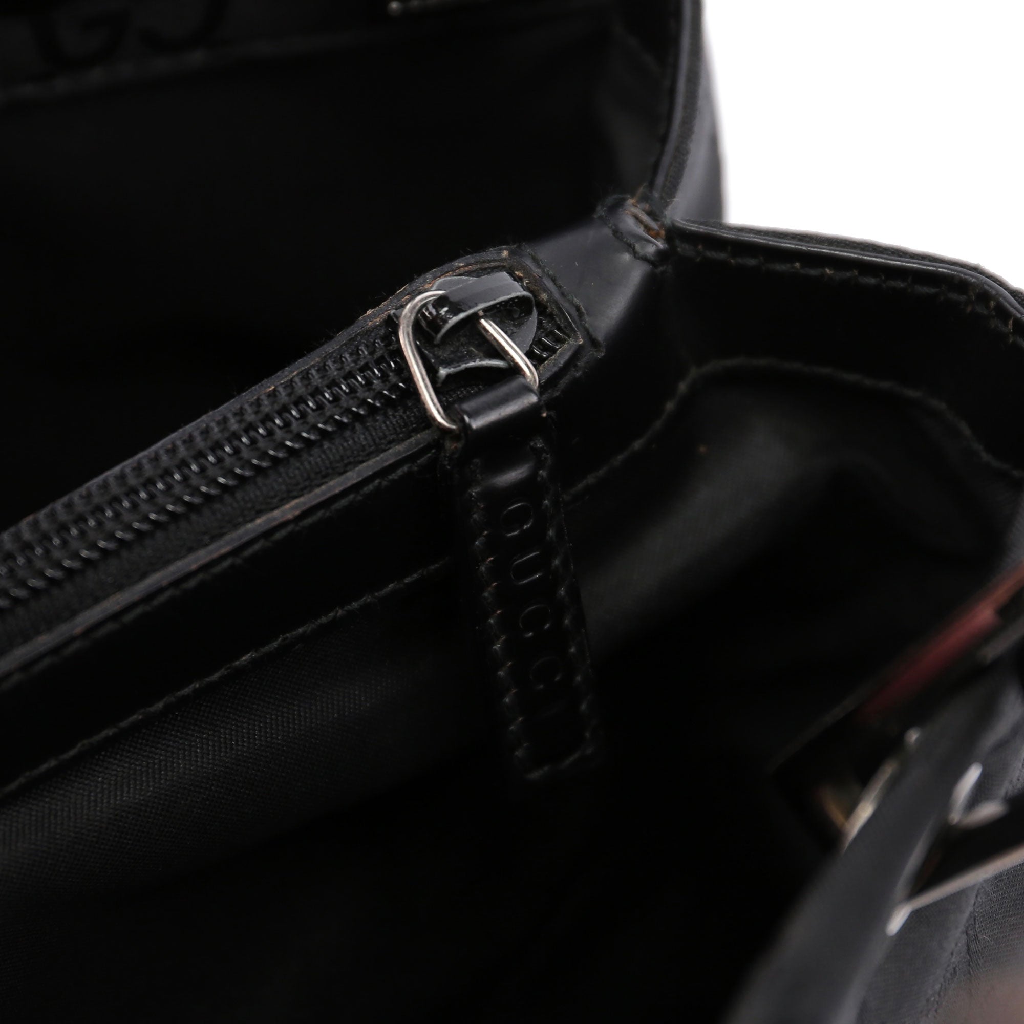 Black GG Bamboo 2-Way Tote
