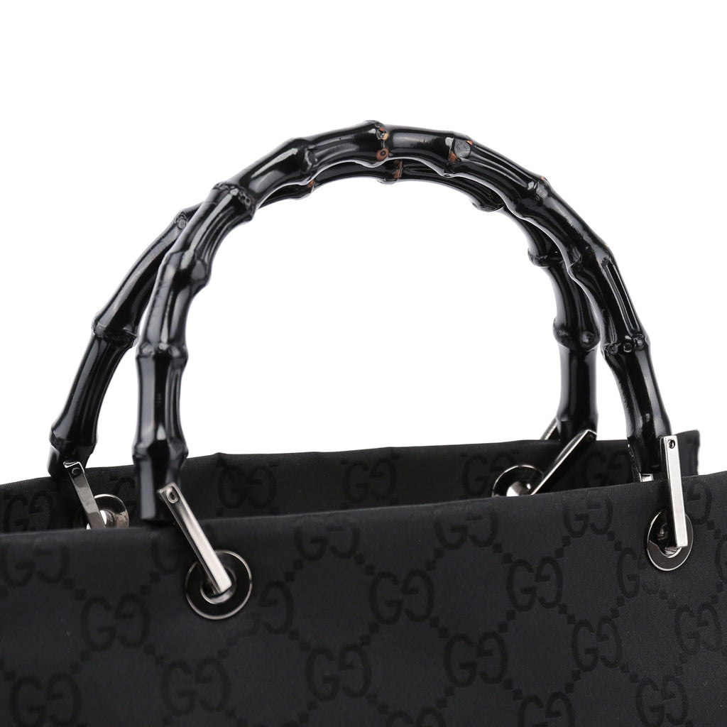 Black GG Bamboo 2-Way Tote