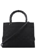 Black GG Bamboo 2-Way Tote