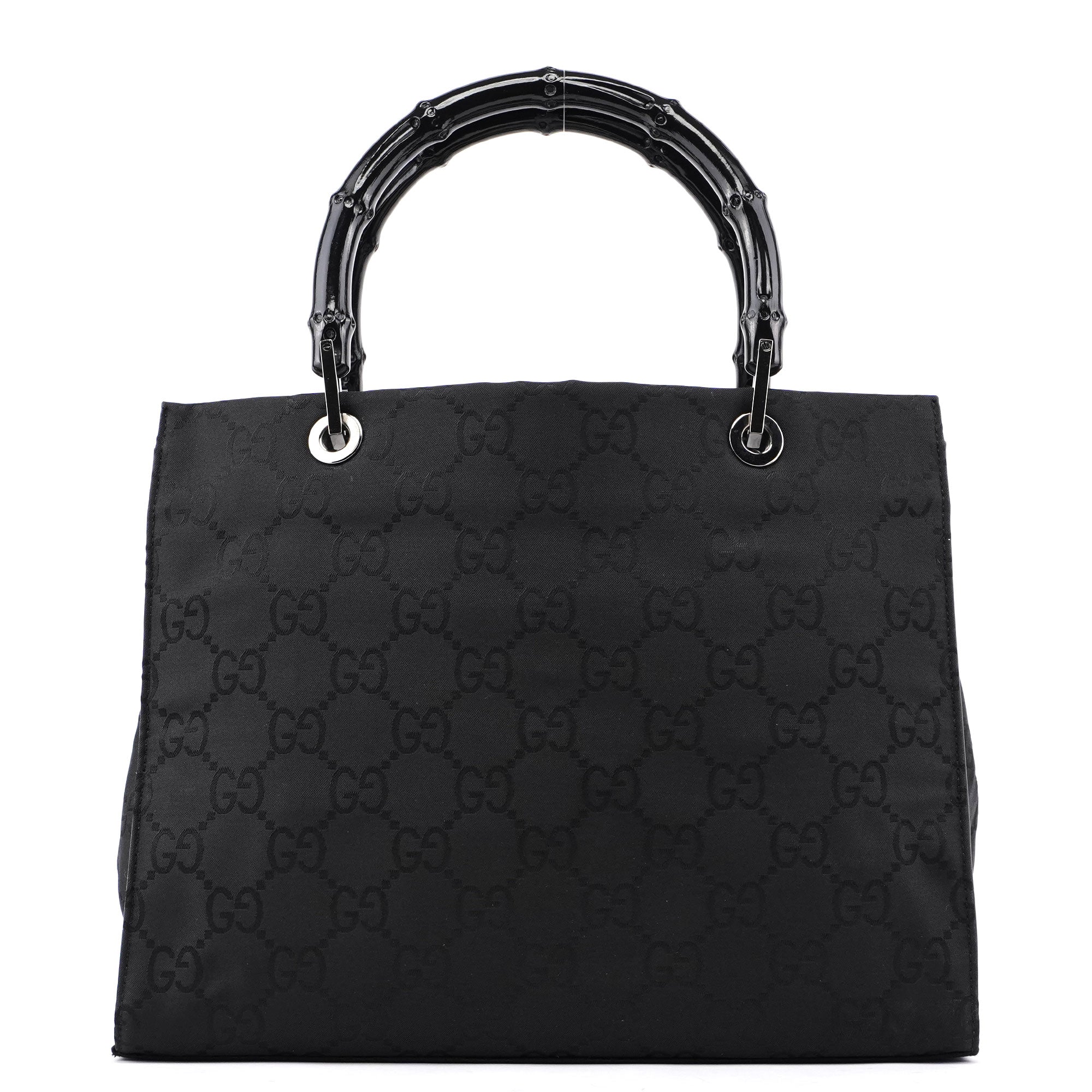 Black GG Bamboo 2-Way Tote