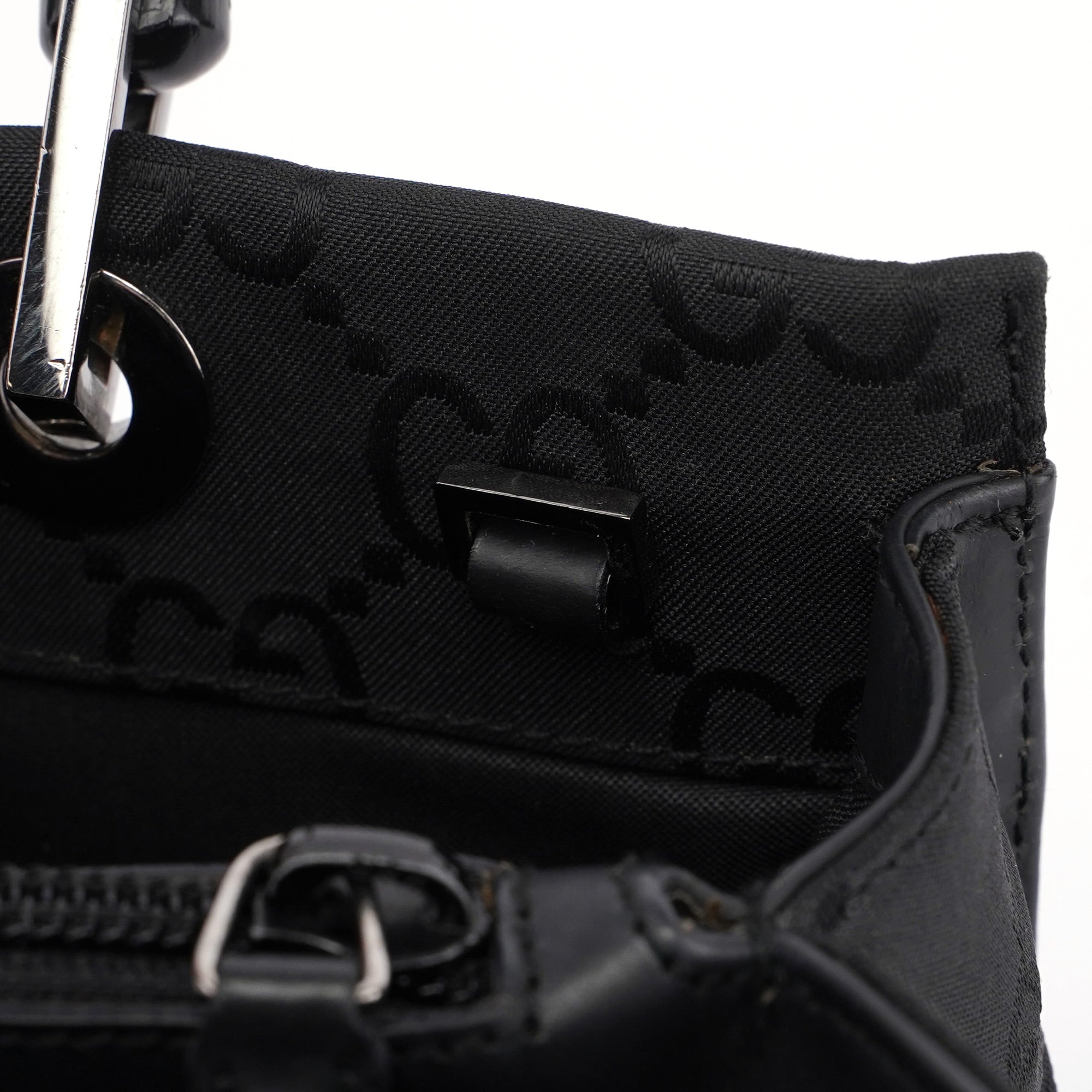 Black GG Bamboo 2-Way Tote
